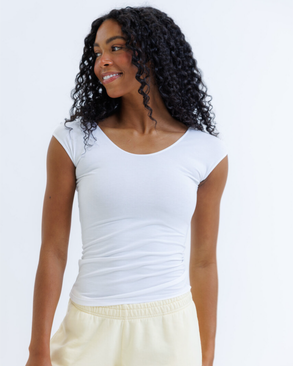 Downeast Essential Fitted Scoop-Neck Layering Tee