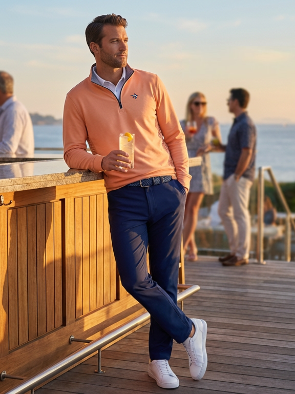 Monterey Lightweight Stretch Quarter Zip – Papaya