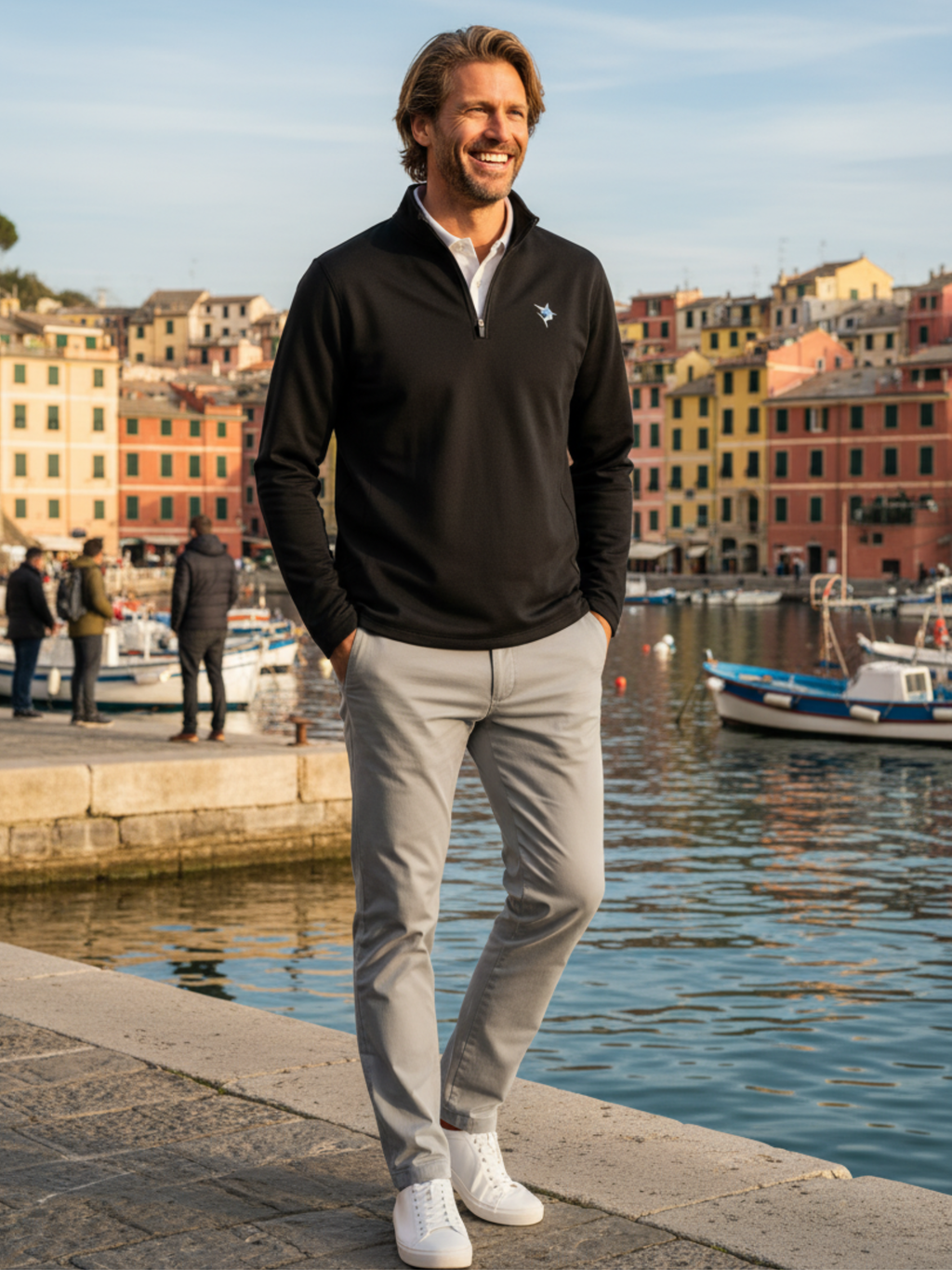 Montauk Midweight Quarter Zip Pullover – Black