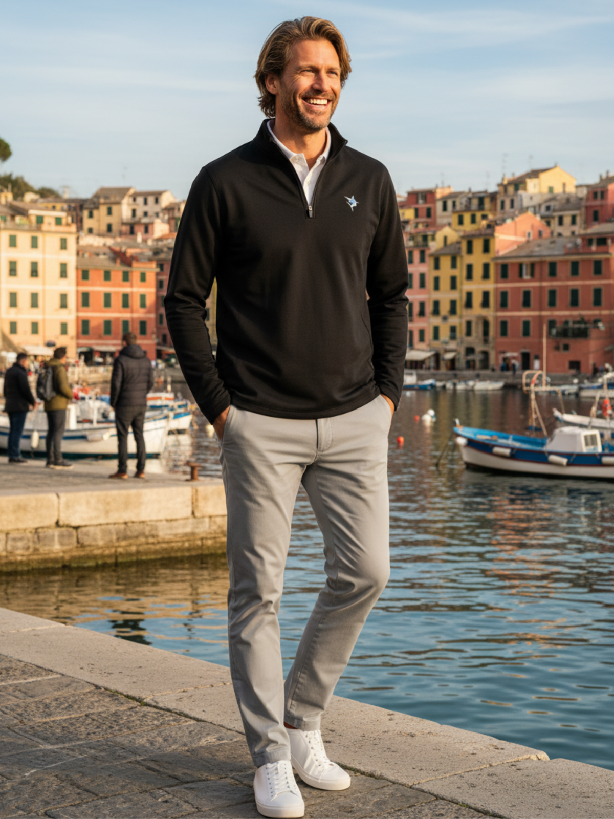 Montauk Midweight Quarter Zip Pullover – Black