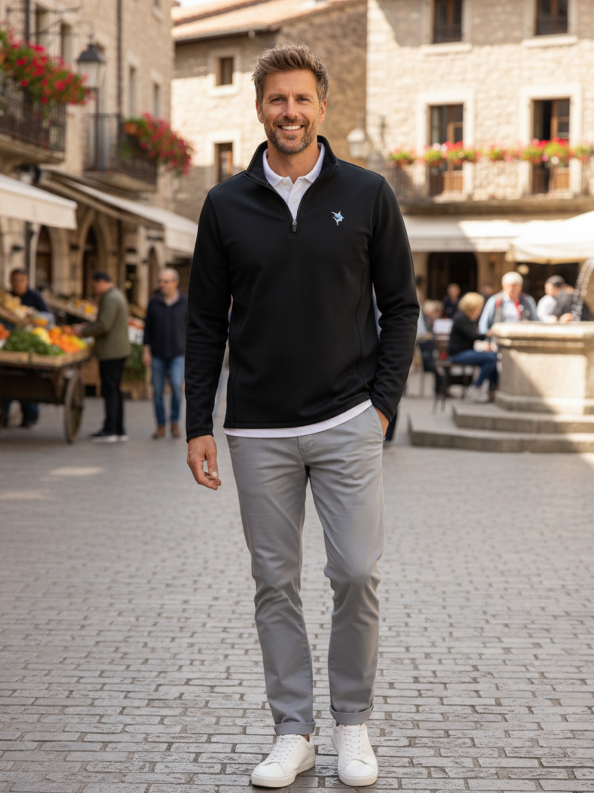 Montauk Midweight Quarter Zip Pullover – Black