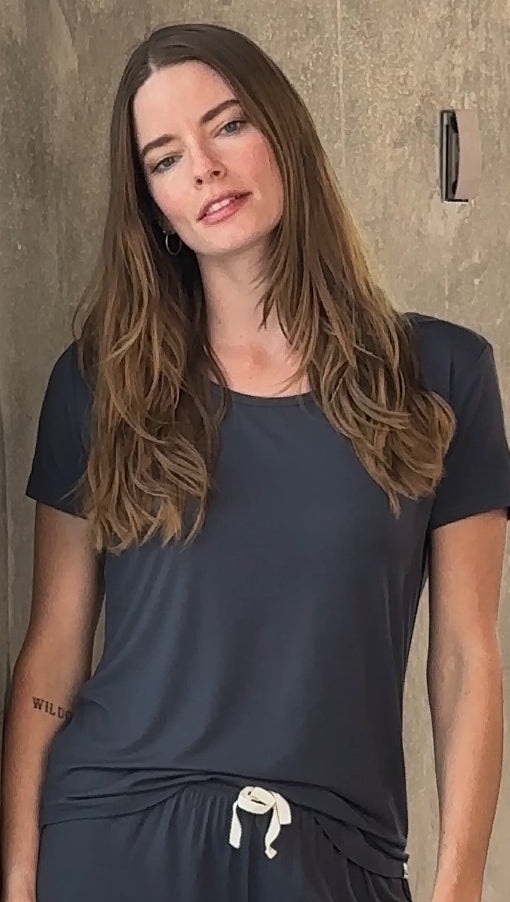 Women's Bamboo Viscose Lounge Set – T-Shirt & Shorts